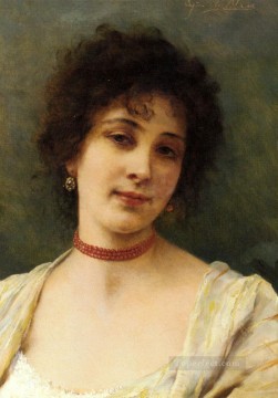 Una dama elegante dama Eugenio de Blaas Pinturas al óleo